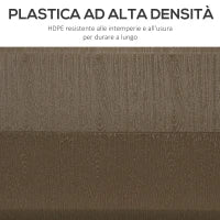 Base per Ombrellone da Giardino Riempibile con Maniglia in HDPE e Acciaio, 49x49x36.5 cm, Marrone