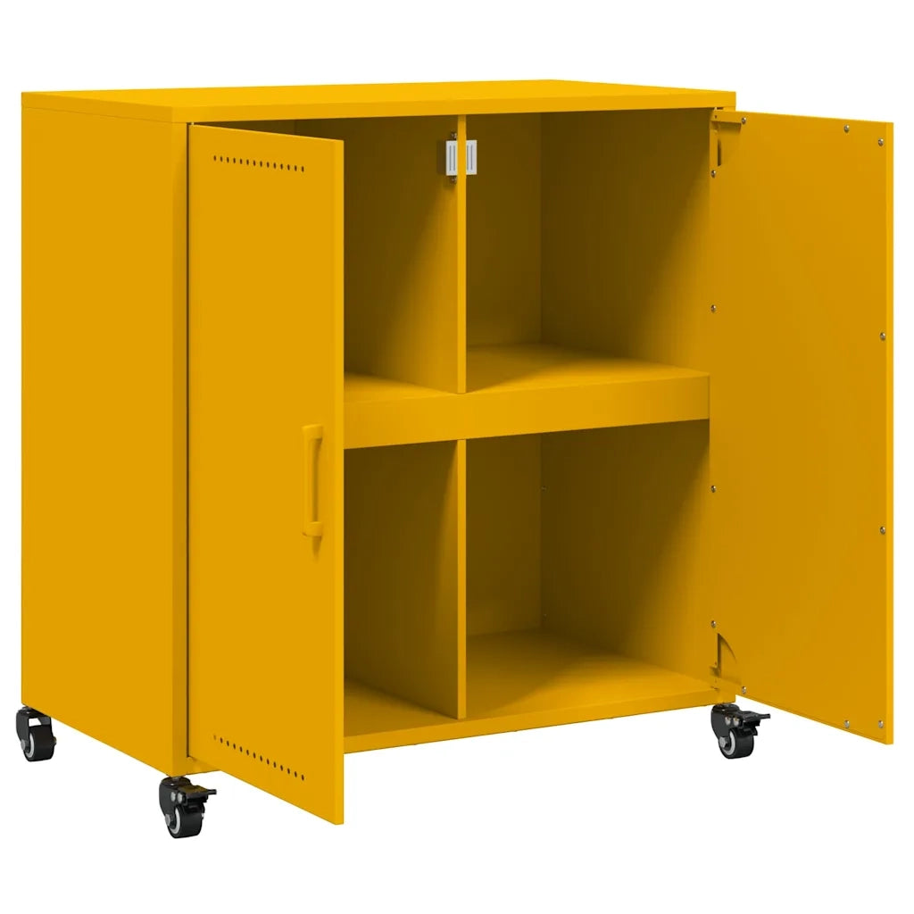 Credenza Giallo Senape 68x39x72 cm in Acciaio 846659