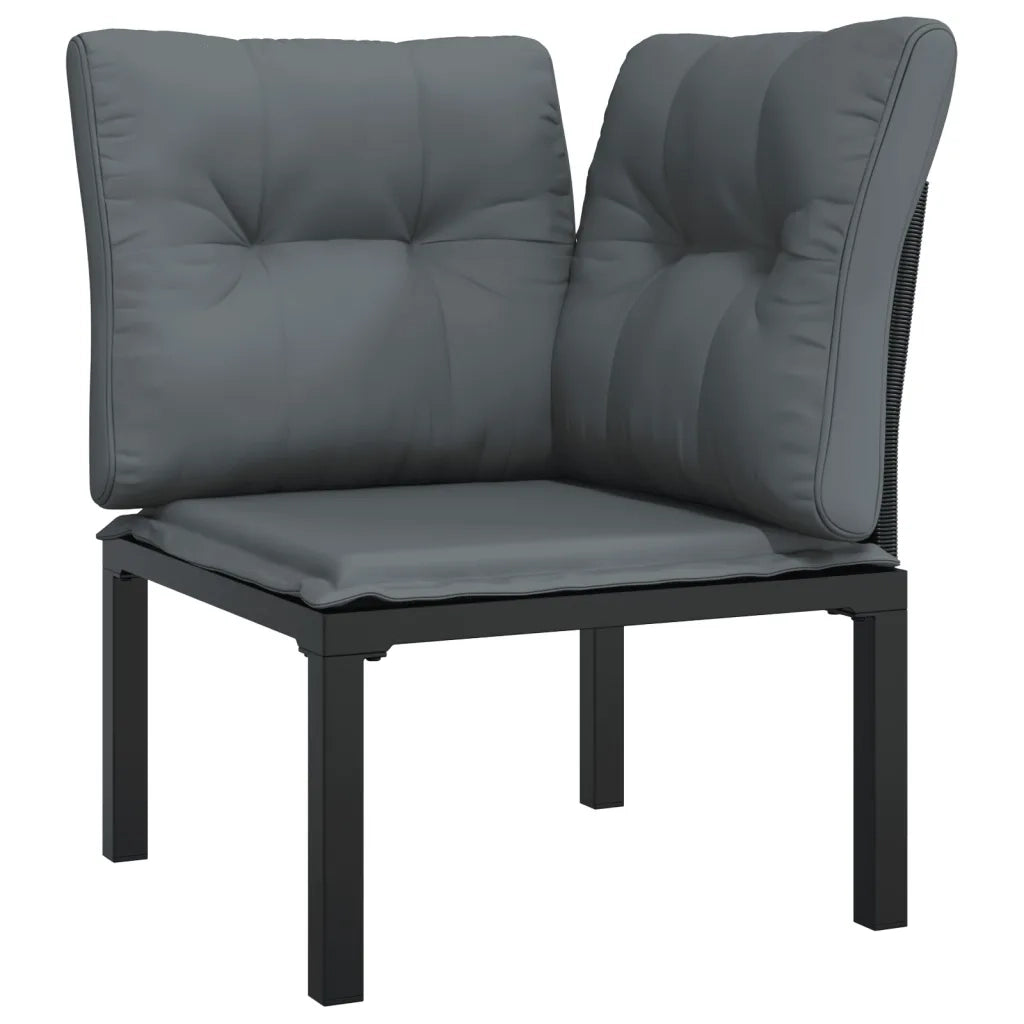 Set Salotto da Giardino 3 pz Nero e Grigio in Polyrattan 3187730