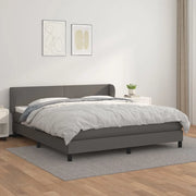 Giroletto a Molle con Materasso Grigio 160x200 cm in Similpelle