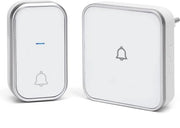 Deurbel wireless, deurbel autonomo, deurbel wireless, impermeabile all'acqua, 36 tonalità, 3 livelli di volume, deurbel wireless con display a led, adatto per abitazioni, Bianco