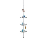 Kit di sostegno per bagno - Spazio di stoccaggio e possibilità di appendere - 1 pezzo - Plastica - 27,5 x 70-260 x 20 cm