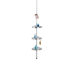 Kit di sostegno per bagno - Spazio di stoccaggio e possibilità di appendere - 1 pezzo - Plastica - 27,5 x 70-260 x 20 cm
