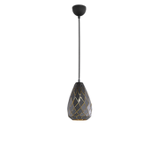 Lampada a sospensione, metallo, nero e oro, D 15 cm, Onyx