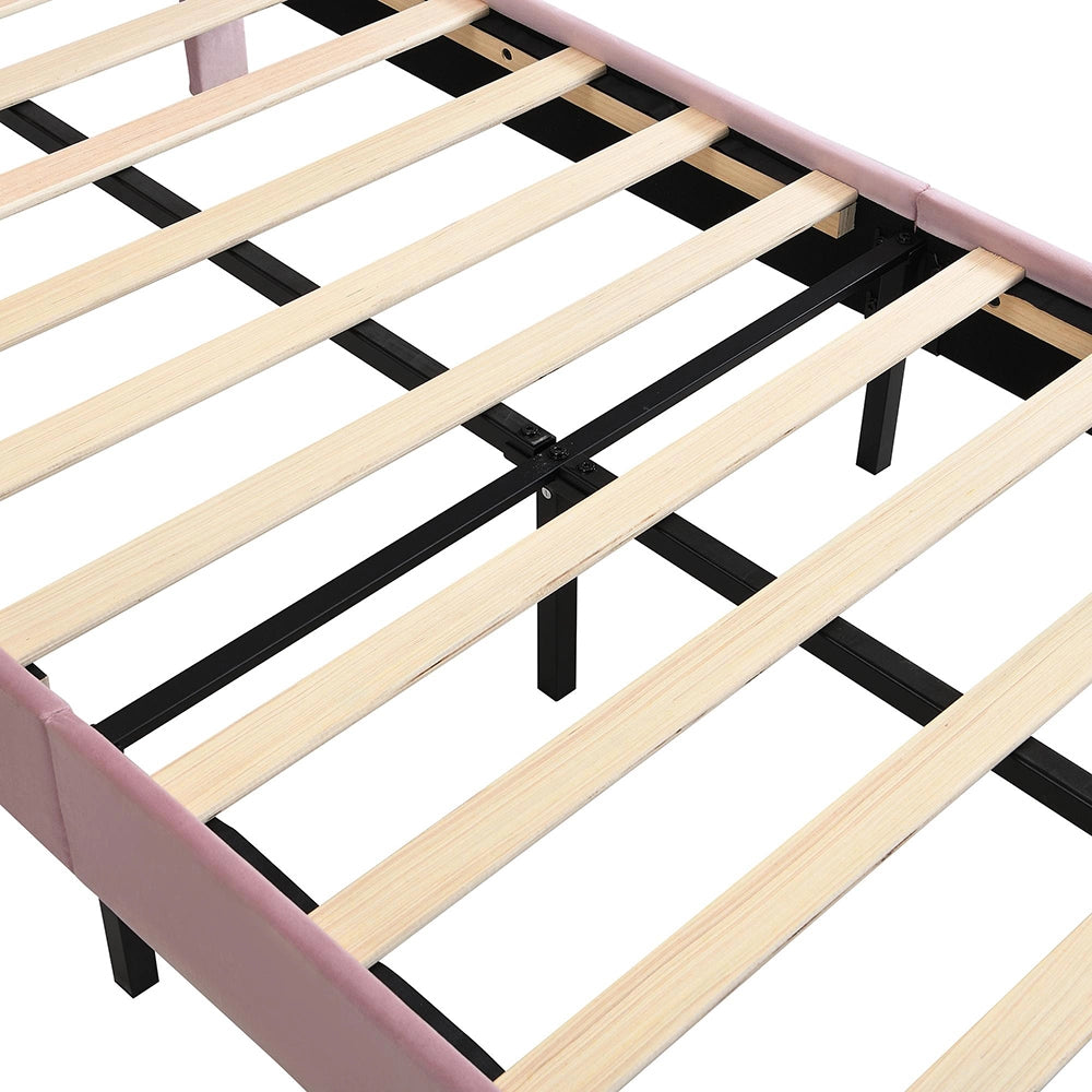 Letto imbottito-Xylo-90x200cm velluto panchina antishock rosa