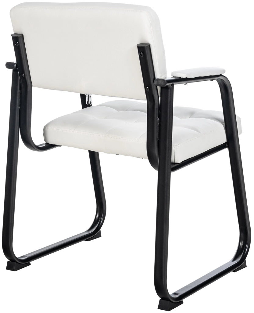 Sedia Visitatore Canada B in Similpelle bianco