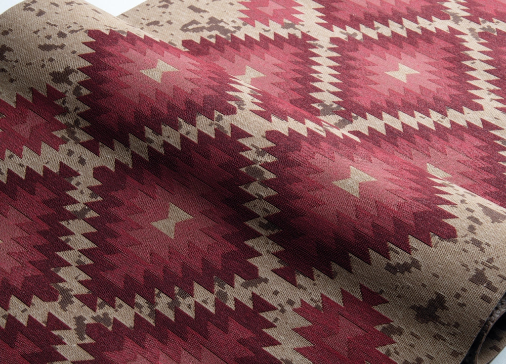 Tappeto Passatoia In Tessuto Jacquard Linea Emozioni Disegno Oasi Rosso - 57x90 - Rosso
