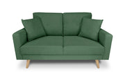 Divano 2 posti in tessuto vellutato verde abete piedi in legno - Chloe - DI2P-CH38FBC-PL