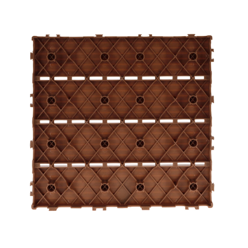 Set 10 Piastrelle PVC Giardino 30x30x2 cm Marrone a Incastro