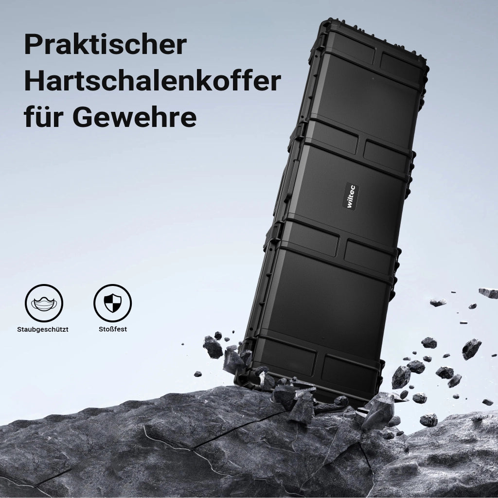 Waffenkoffer 139,6 x 44,9 x 18,8 cm aus PP, Bogenkoffer für Bogensport und Gewehre