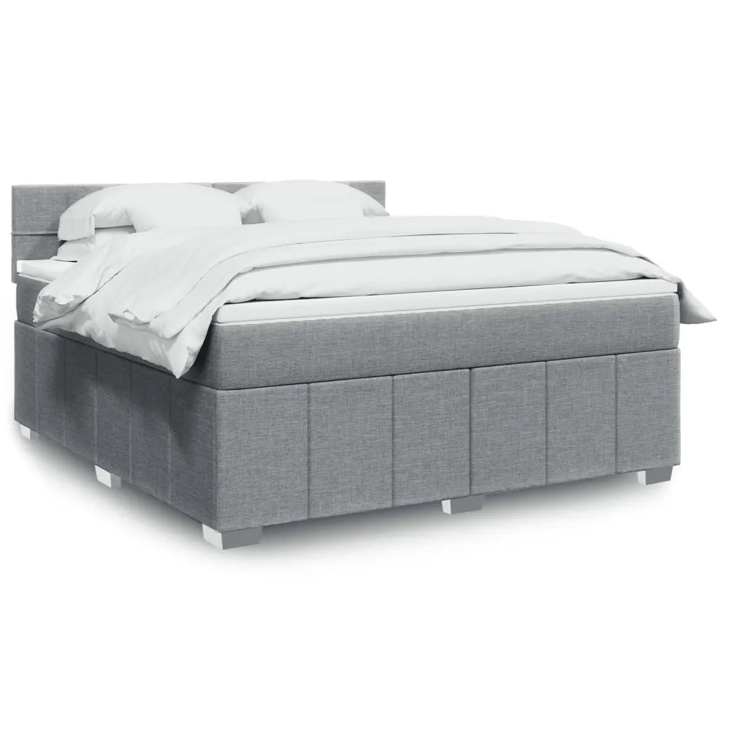 Giroletto a Molle con Materasso Grigio Chiaro180x200 cm Tessuto