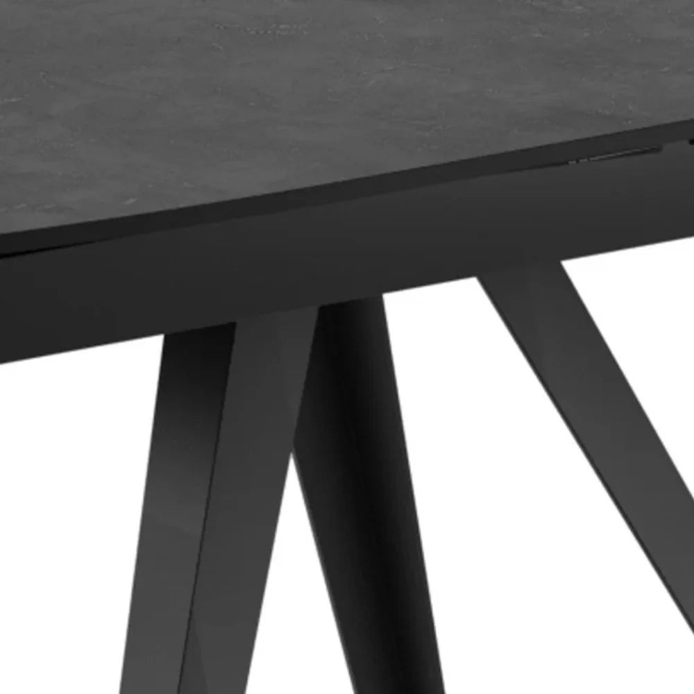 Tavolo da pranzo allungabile in ceramica effetto cemento grigio Spin 140-200x90 cm fino a 8 posti | Duzzle