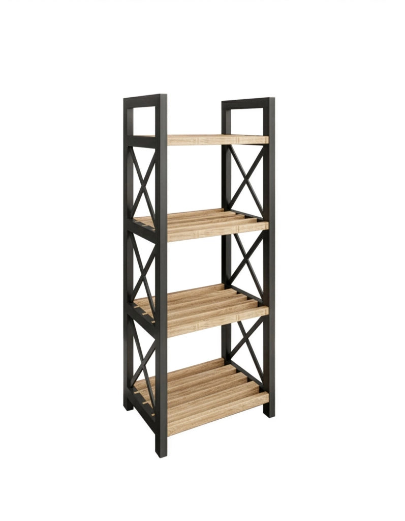 Scaffale multifunzionale "Mini" in legno - 23 x 18 x 64 cm - Nero