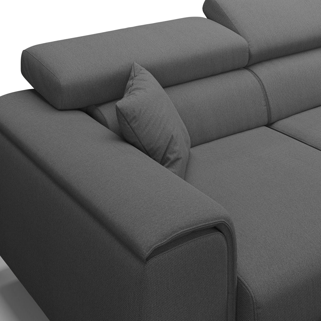 Fusion Divano con 3 sedute allungabili in tessuto smacchiabile T05 260 cm antracite
