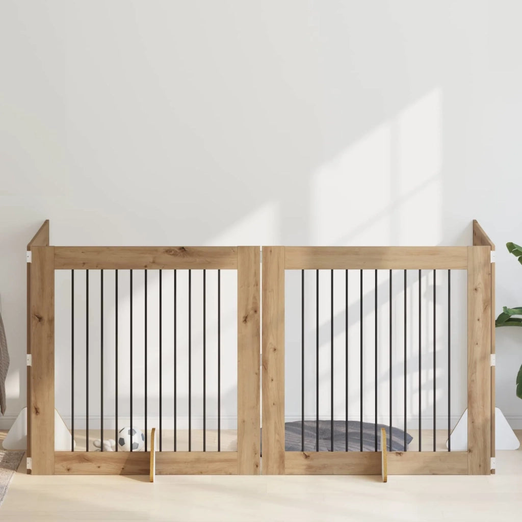 Cancello per cani con supporti 4 pcs Rovere Artigianale 892036