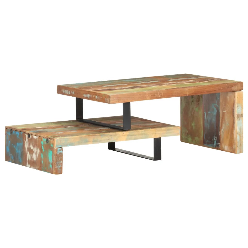Set Tavolini da Salotto 2 pz in Legno Massello di Recupero cod mxl 17263
