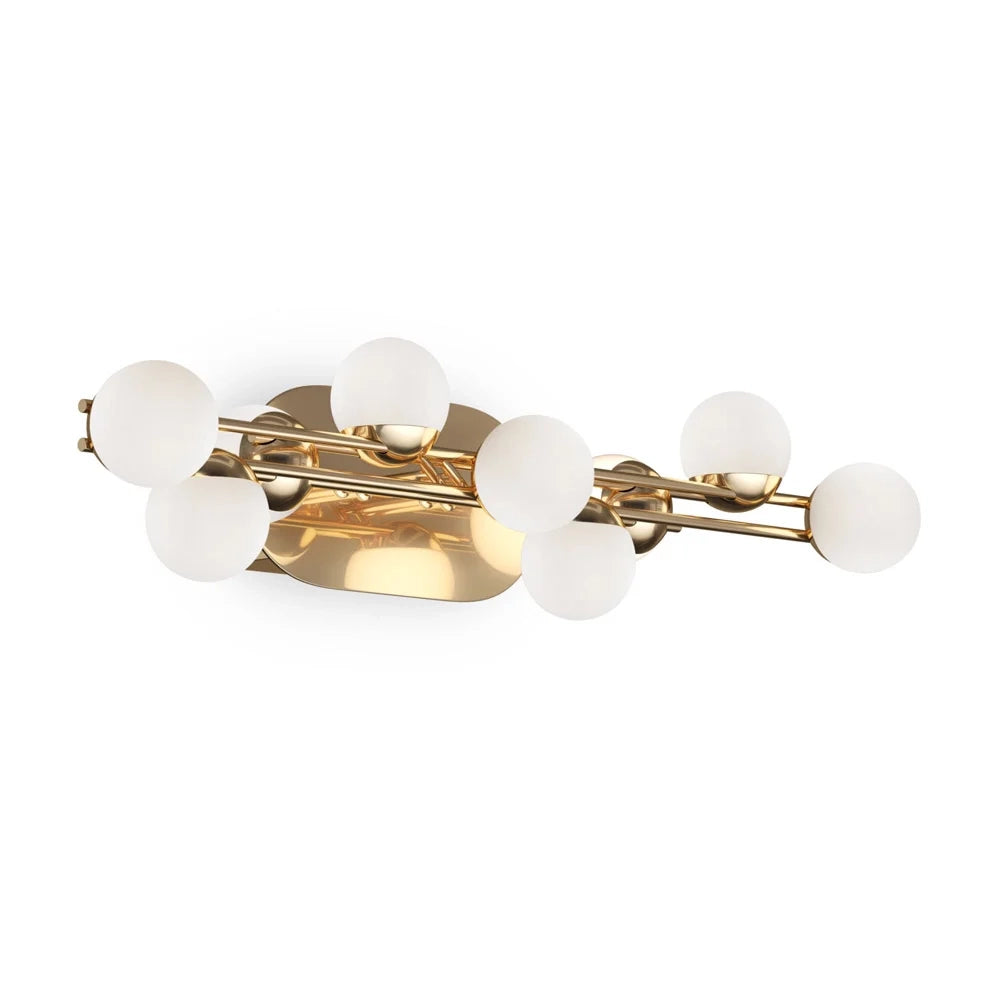 Applique Contemporanea Tessera Metallo Oro Vetro Bianco Opale 13W 3000K