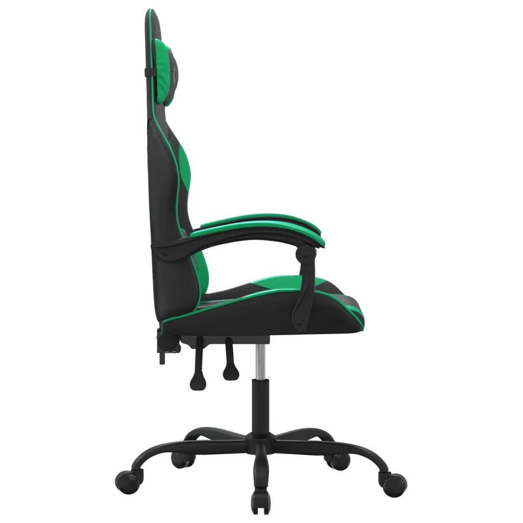 Sedia da Gaming Girevole Nera e Verde in Similpelle cod mxl 64778