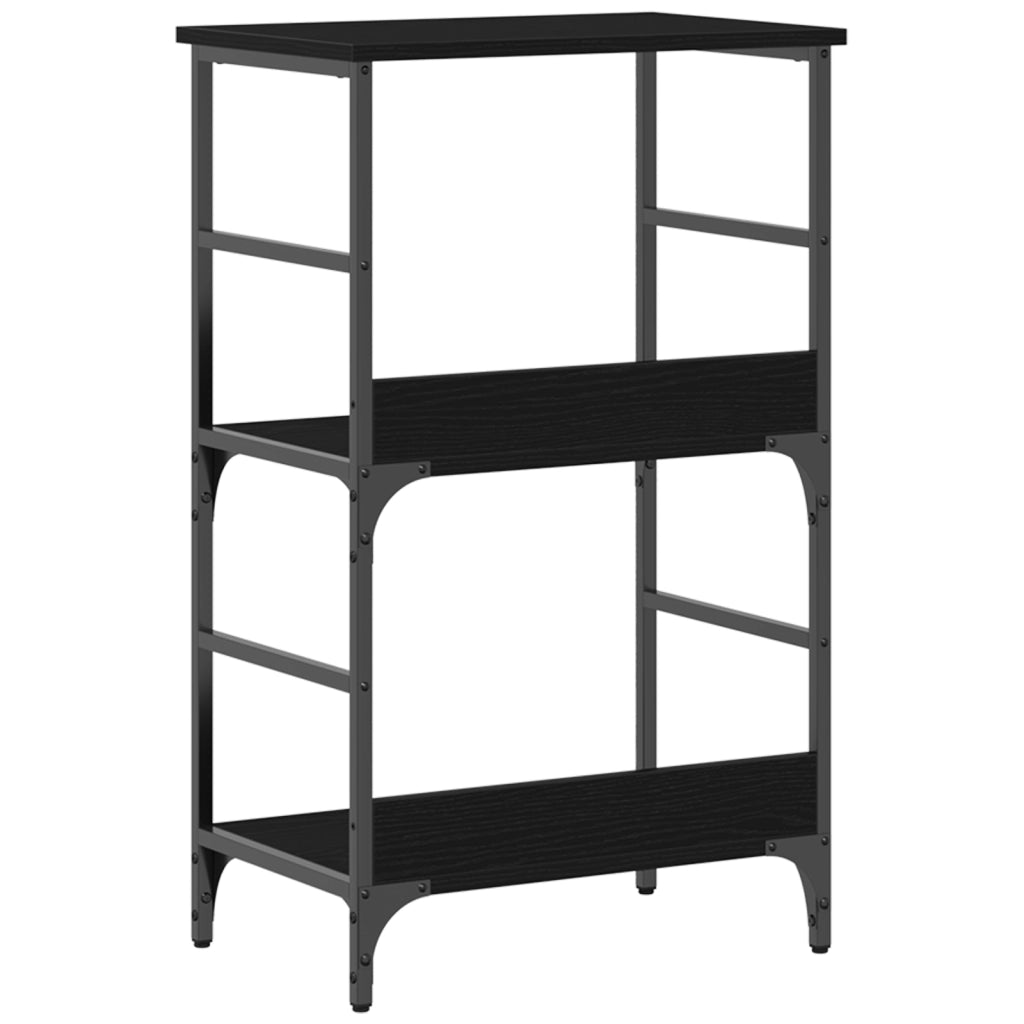 Libreria Nero Rovere 50x33x82 cm Legno ingegnerizzato e Acciaio