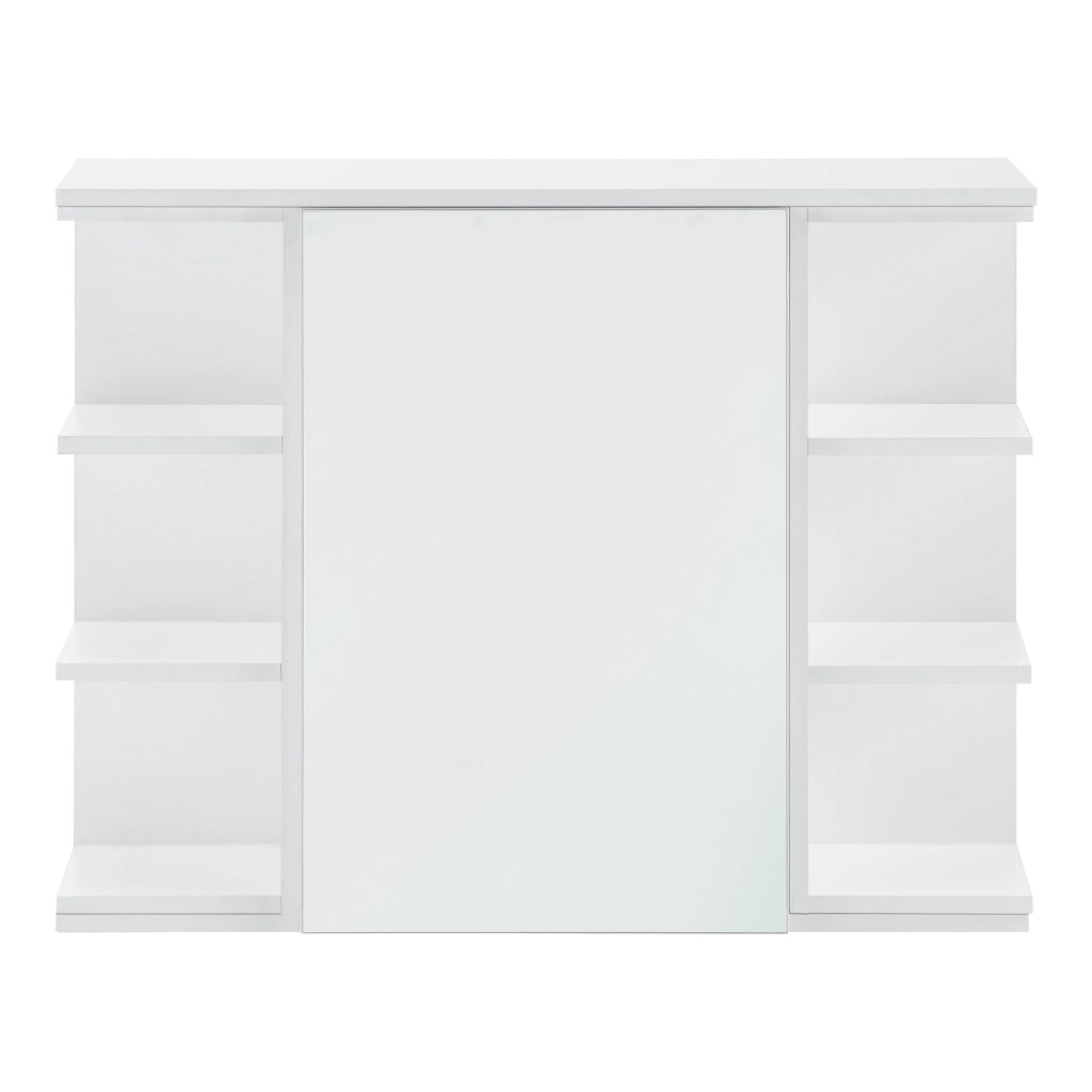Armadietto da Muro Harstad per Bagno con Specchio Anta e Ripiani Laterali 64x80x20 cm - Bianco [en.casa]