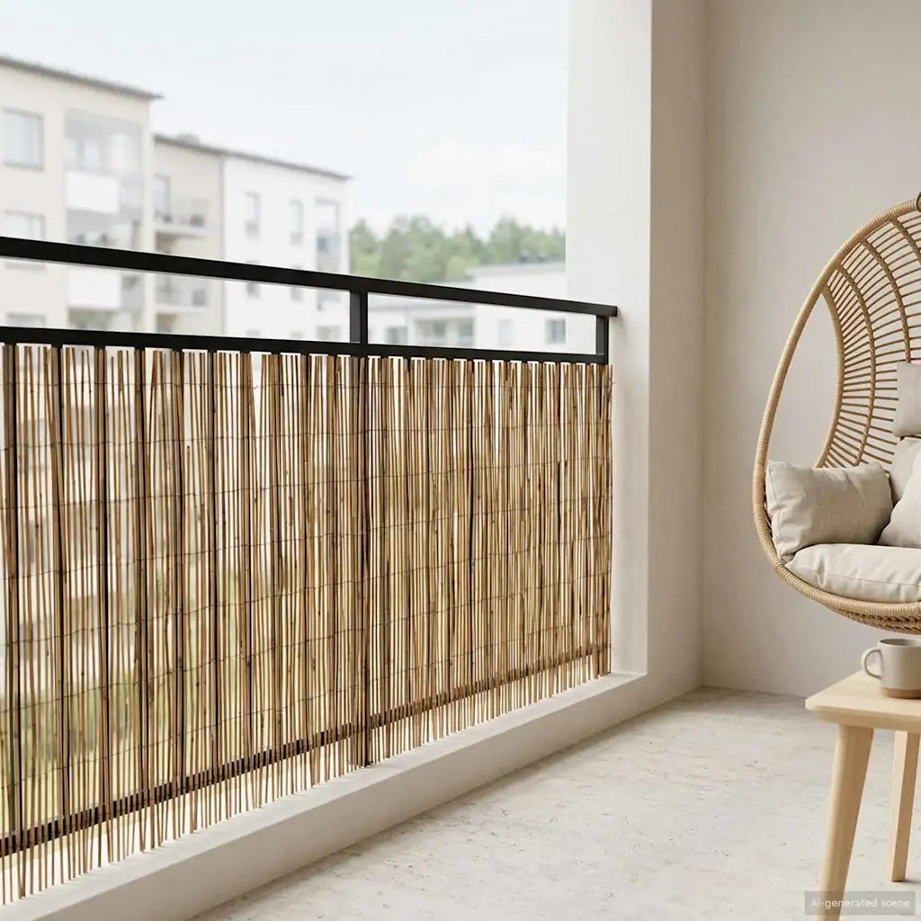 Recinzione per Giardino | Recinzione da cortile Carbonizzato 500 x 100 cm Giunco
