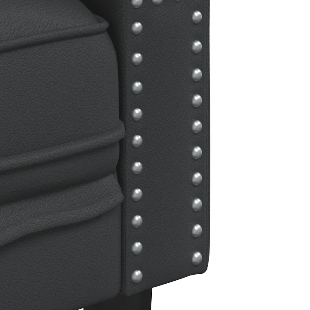 Divano Chesterfield Nero in Similpelle 372659