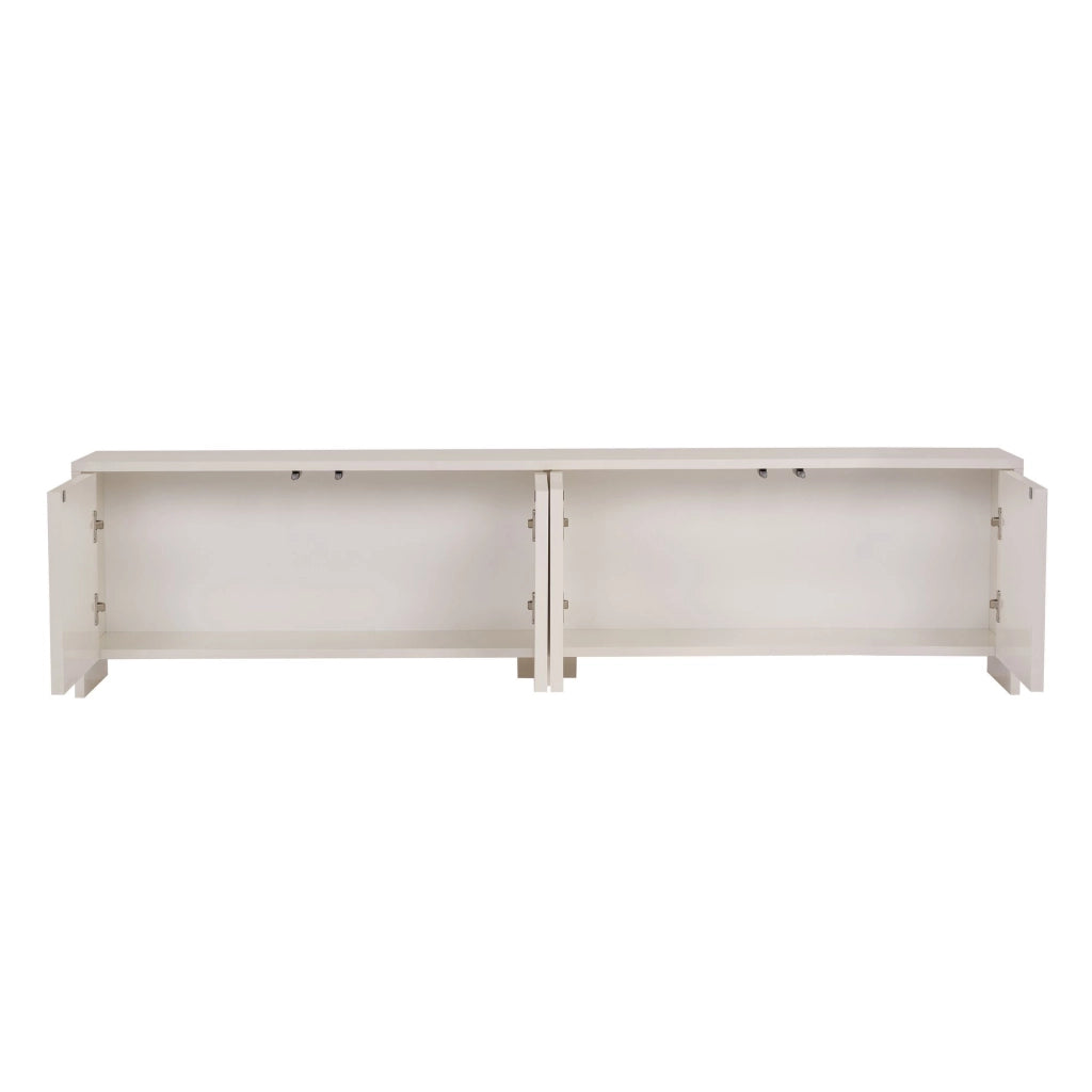Noma, Mobile Porta tv Apertura a Ribalta, 180x32x45h cm Bianco Crema