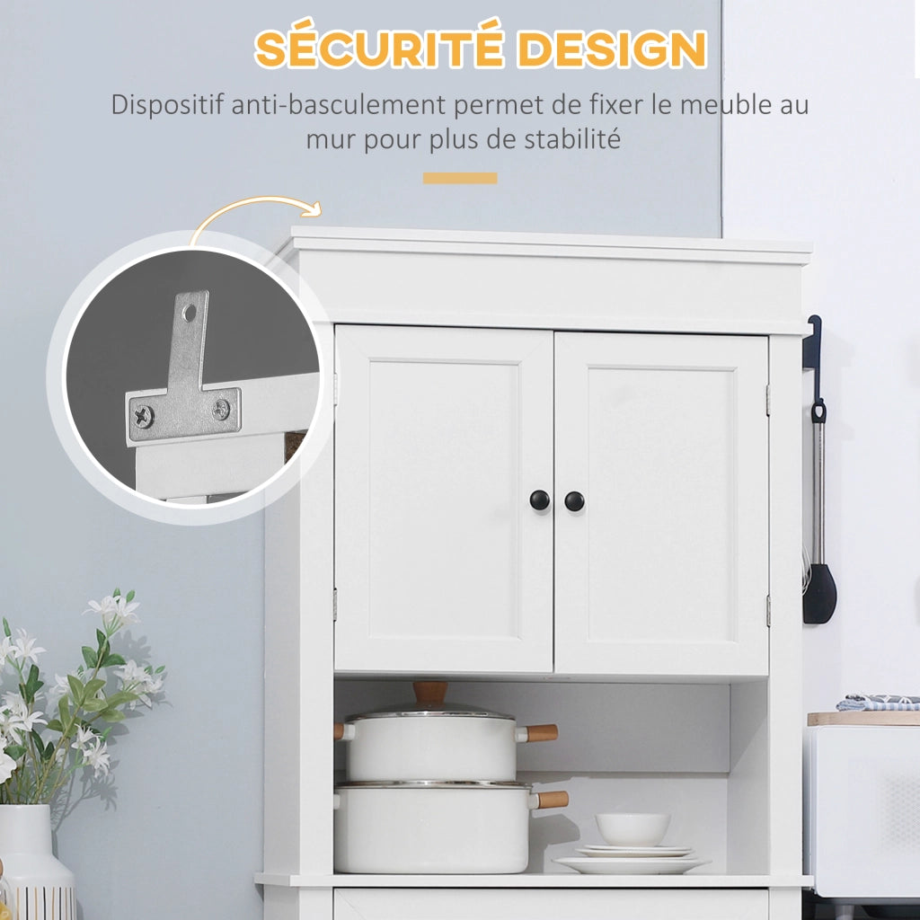 Armadio da cucina ¨C zephmum ¨C 2 ante, 2 cassetti, nicchia, bianco