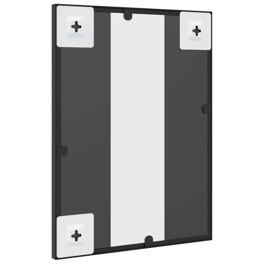 Specchio da Parete-Specchio a Muro-Specchio Decorativo Nero 30x40 cm Rettangolare in Ferro