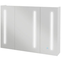 Specchio Armadietto da Bagno Pensile 90x15x70 cm in MDF e Vetro Bianco Lucido