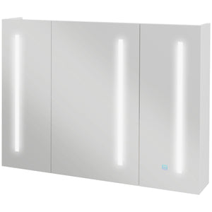 Specchio Armadietto da Bagno Pensile 90x15x70 cm in MDF e Vetro Bianco Lucido