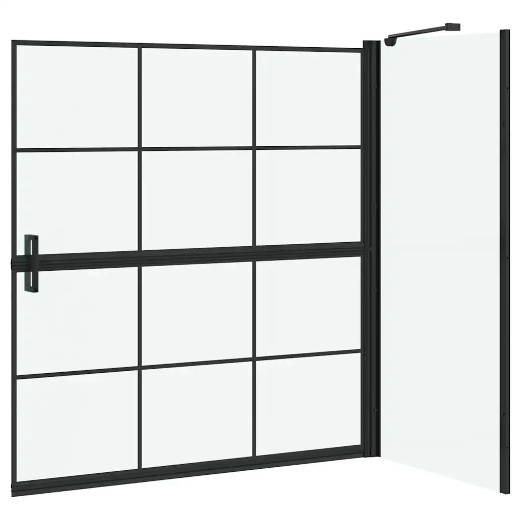 Schermo per Bagno e Doccia Nero e trasparente 116 x 68 x 128 cm CFW9392164