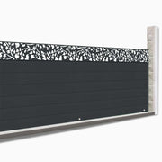 IDMarket - Schermo oscurante 1,5 x 10M effetto doghe di recinzione con motivo FLOWER 160 gr/m²