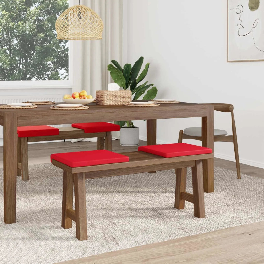 Cuscino per panchina 4 pcs Similpelle Rosso Profondità 35 cm 42043115