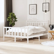 Giroletto-Struttura Letto Bianco in Legno Massello 140x190 cm 565117