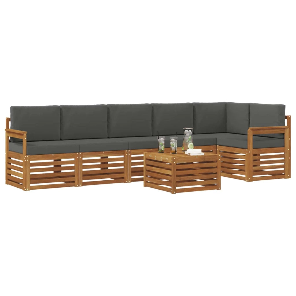 Set divano sezionale con cuscino 7 pcs Naturale e Antracite 3374917