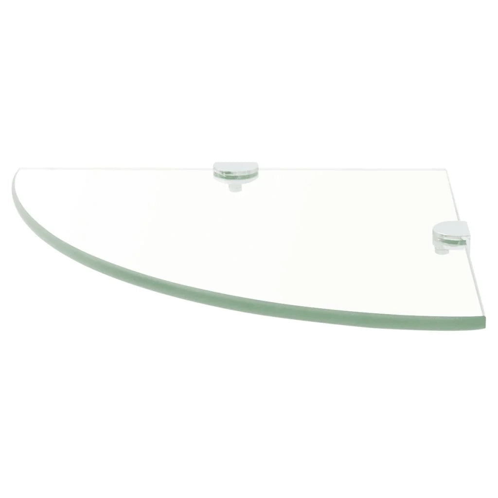 Mensola angolare per mobile + staffe cromate vetro trasparente 35 x 35 cm 2702218/2