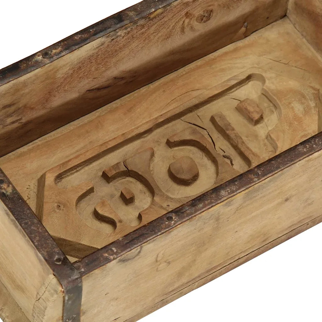 Vassoio Marrone 30 x 15 x 9 cm Legno Recuperato Massello 4019608