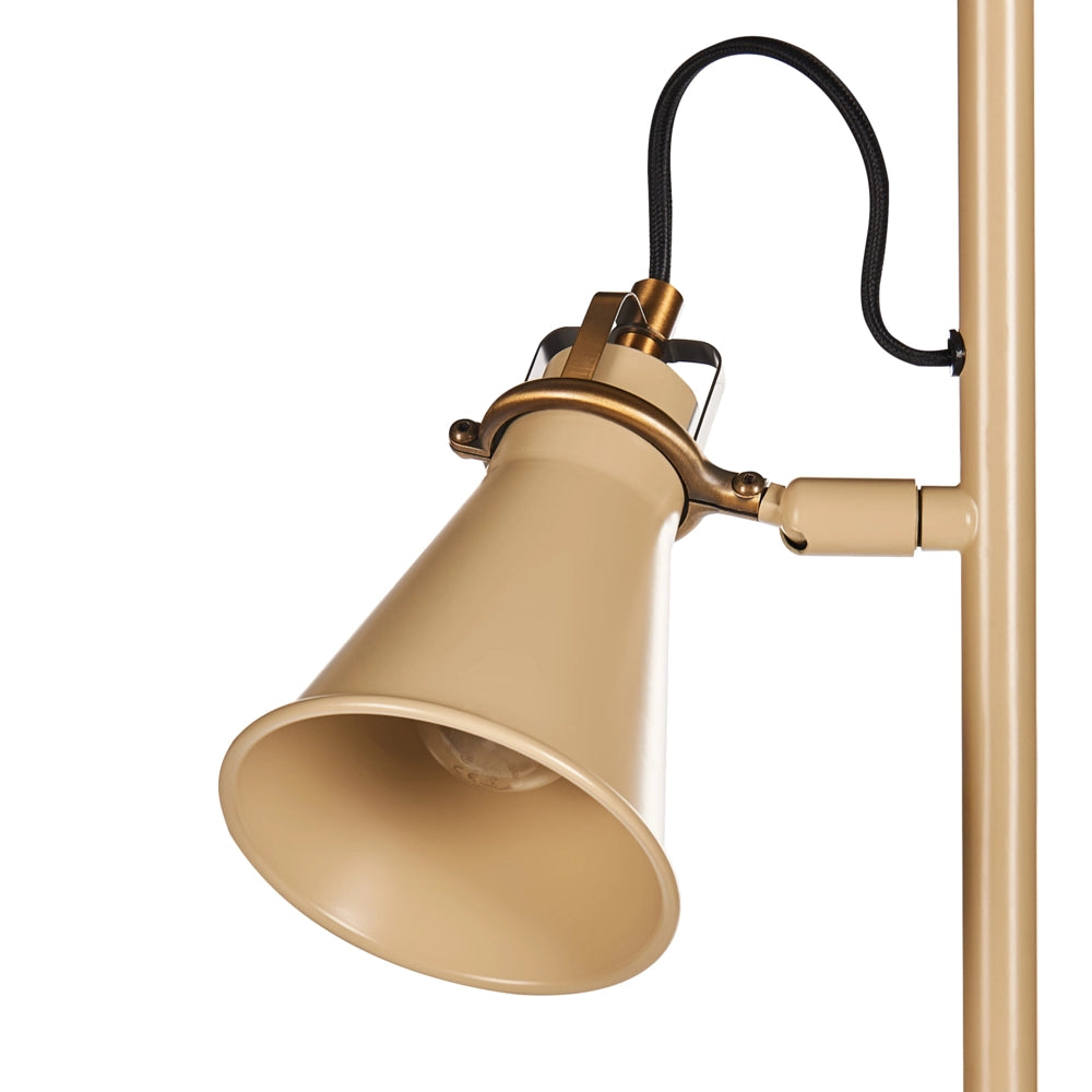 Lampada da terra Beige Metallo Paralumi regolabili Interruttore On-Off Camera da letto Soggiorno Casa Ufficio Illuminazione Design Industriale