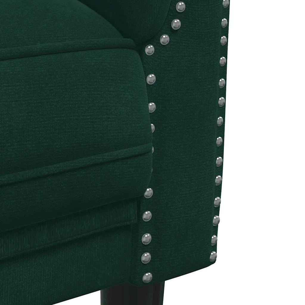Divano | Divano da soggiorno | Sofa a 2 Posti Verde Scuro in Velluto