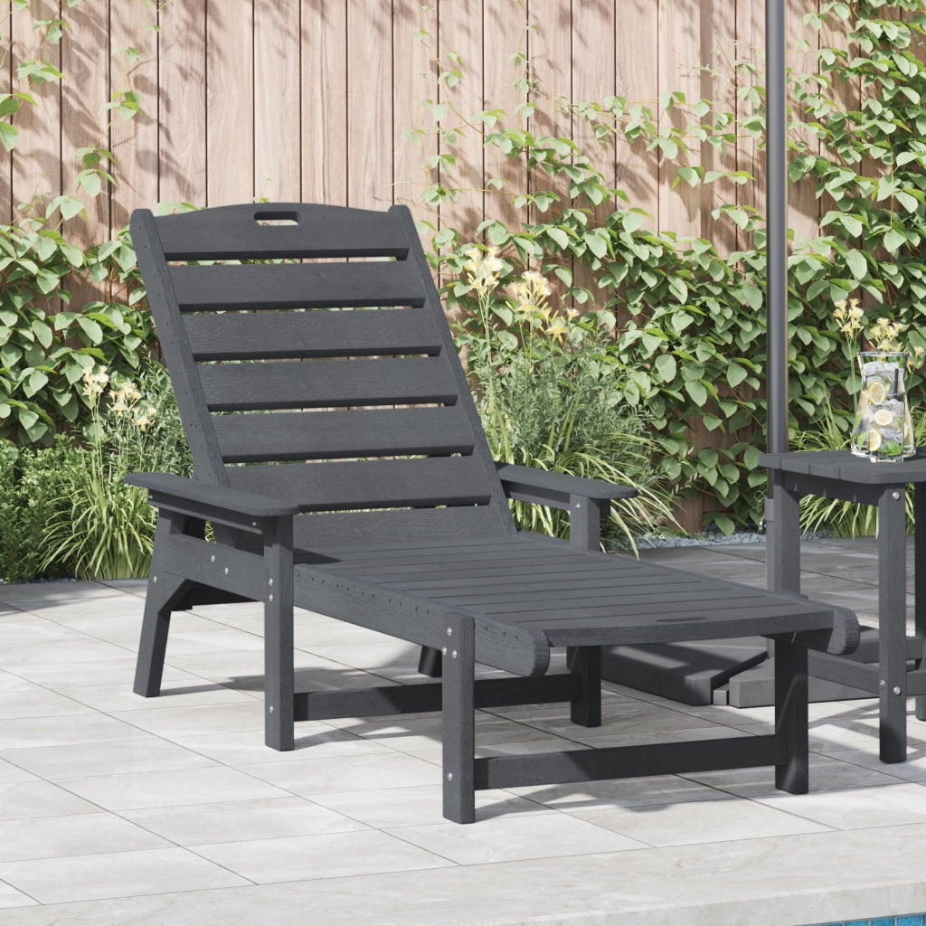 Lettino prendisole Grigio Chiaro 53x162x98.5 cm HDPE