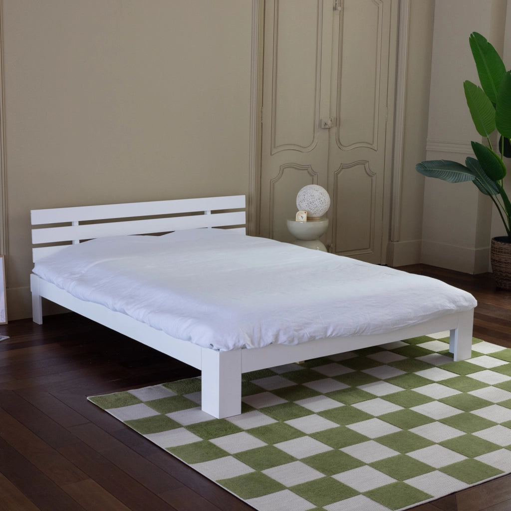 Letto in legno con testata 160x200cm bianco FINN