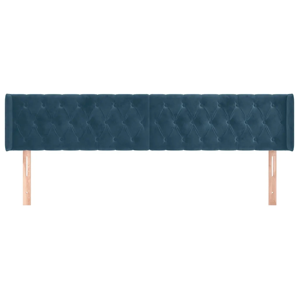Testiera ad Orecchio Blu Scuro 203x16x78/88 cm in Vellutocod mxl 97721