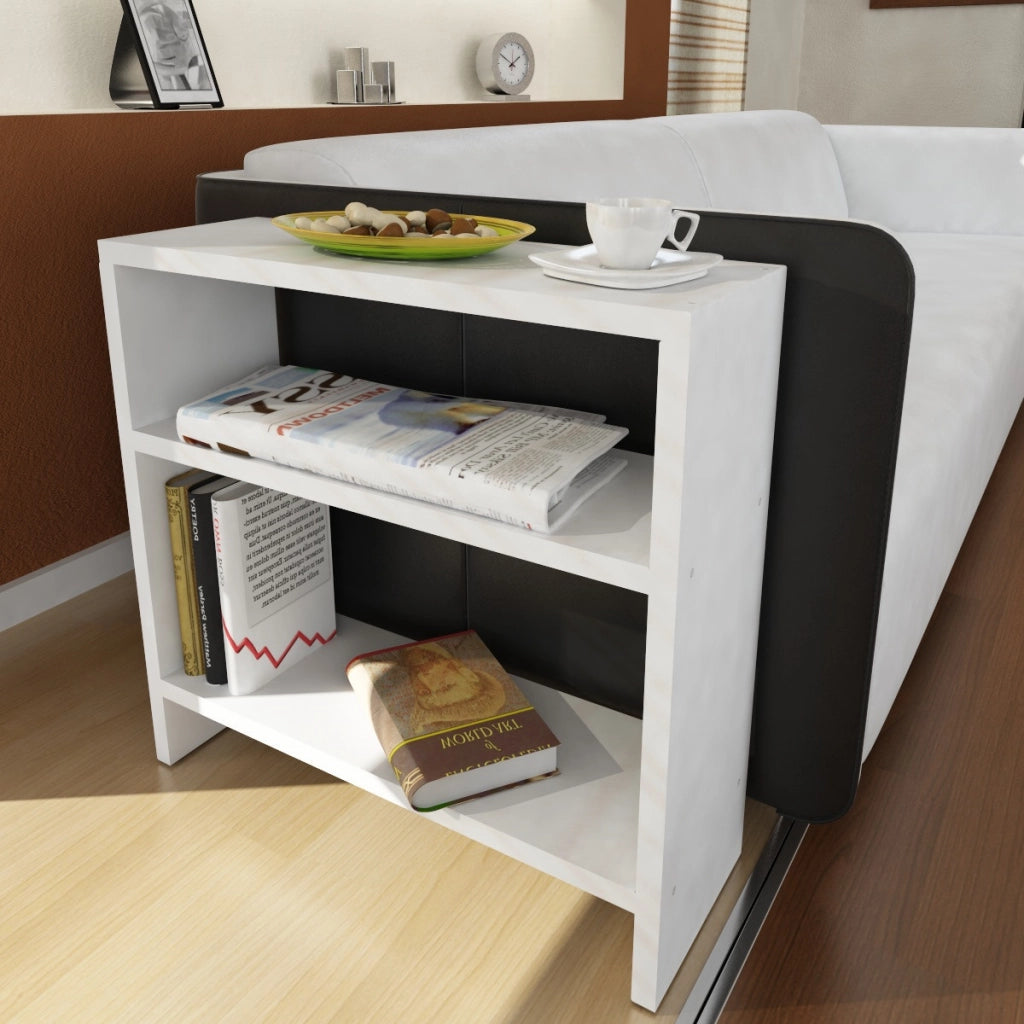 Tavolino in legno "Silvanus" - 51 x 17 x 49 cm - Bianco
