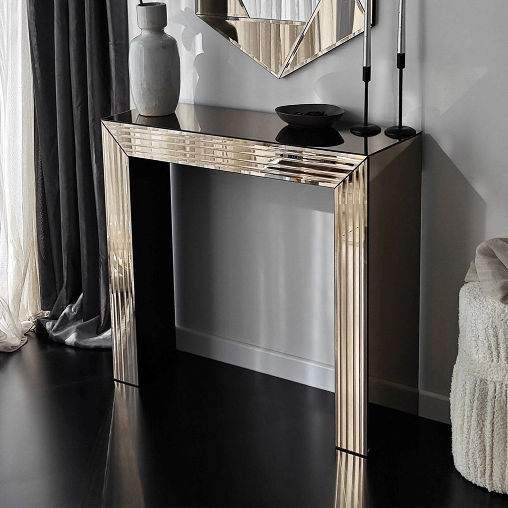 Ploaghe, Consolle Colore Ripiano Marrone, 91x30x85h cm Marrone Bronzo