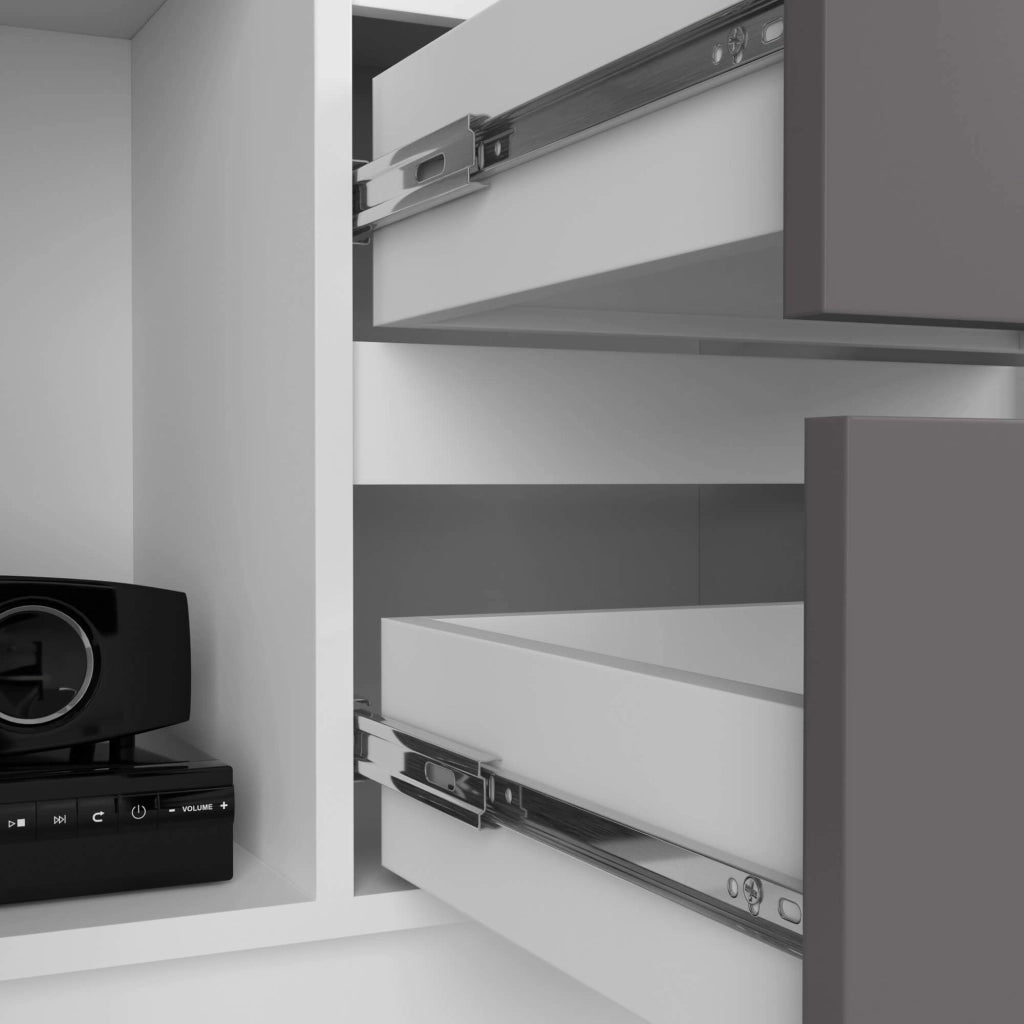 Libreria AKORD R11 Bianco, Grigio Grafite 80 cm 2 ante 2 cassetti 80x35x180 cm