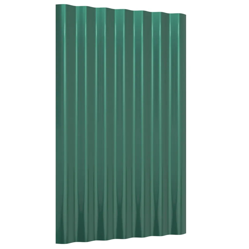 Pannelli Tetto 12pz Acciaio Verniciato a Polvere Verde 60x36 cm cod mxl 68640
