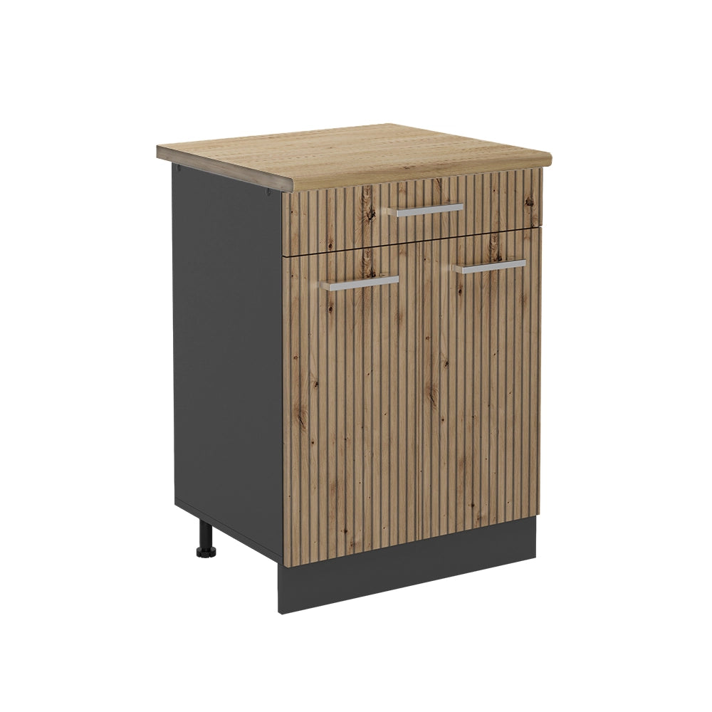 Vicco Mobiletto base per cucina Rovere artigianale 60 cm , PL Rovere