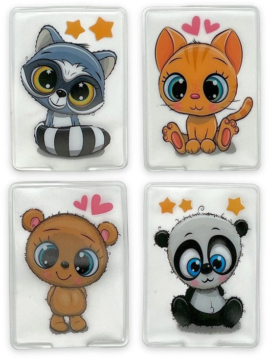Set di 4 Caloriferi Portatili Ricaricabili - Borse di Calore Reutilizzabili - Pannelli Termici - Leggeri - Cuscini di Pelle Soffici