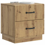 Set di 2 Comodini | Armadio da Notte | Mobiletto da notte Rovere Artigianale 43 x 34,5 x 44,5 cm